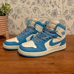 Nike Air Jordan 1 Mid White and Blue (Size 6M 8W)